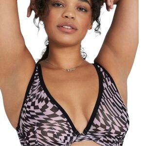 Lane Bryant Mesh Unlined High Apex Bra in Zale Geo Size 40DD